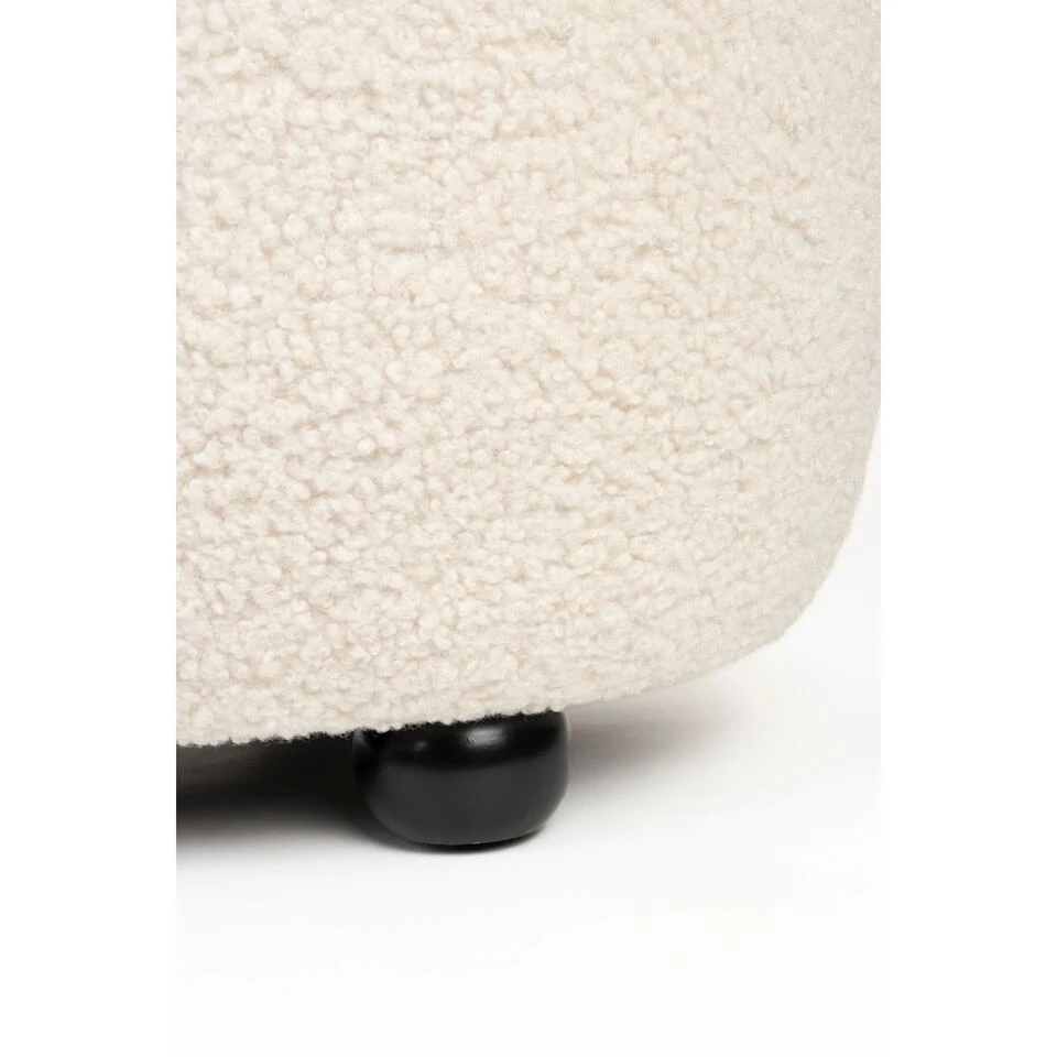 Housecraft Noxx Hocker Teddy Stof Wit 8 Housecraft Noxx Hocker Teddy Stof Wit - Afbeelding 8