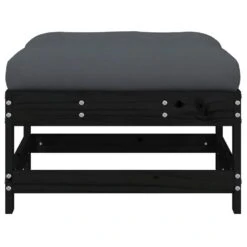 VidaXL - Tuinvoetenbank - Zwart - Grenenhout - Met Kussen -VIDAXL Winkel 88c38ab42c1646c981a46a6f51d4da4e