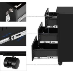 Songmics Ladeblok Incl. Slot - 55x45x39cm - Zwart -VIDAXL Winkel 88e6c674cdeb4762ae8a8a6fb14f13df