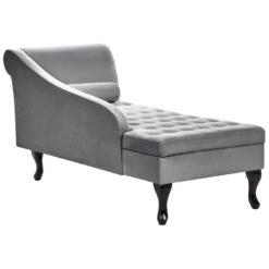 PESSAC - Chaise Longue - Lichtgrijs - Rechterzijde - Fluweel -VIDAXL Winkel 8925a90f803f49c1a32d68382ea6034c