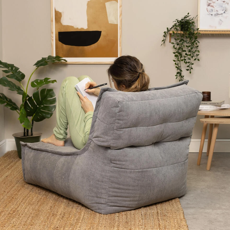 Icon Zitzak Lounger Otto - Corduroy Zitzak Volwassenen - Grijs 3 Icon Zitzak Lounger Otto - Corduroy Zitzak Volwassenen - Grijs - Afbeelding 3