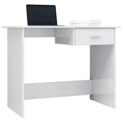 VidaXL Bureau 100x50x76 Cm Bewerkt Hout Hoogglans Wit -VIDAXL Winkel 8a6c8a51325a414789b08902c5883677