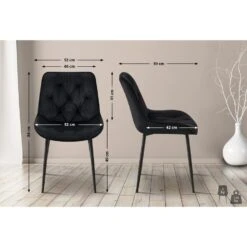 CLP Set Van 2 Eetkamerstoel Wallace Zwart Frame - Fluweel - Zwart -VIDAXL Winkel 8caa9b53c68a4683bc6e2bc0e056ef71