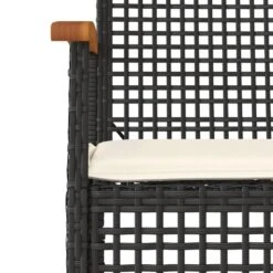 VidaXL - Tuinstoelen - Zwart - Poly Rattan En Acaciahout - 4 Stuks - Met Kussens -VIDAXL Winkel 8caede0ee14f4dc684fd865da581afb3