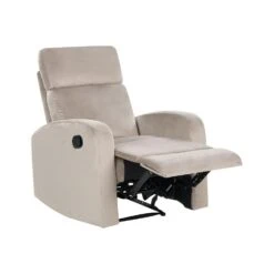 VERDAL - Relaxfauteuil Handmatig - Beige - Fluweel -VIDAXL Winkel 8d272741bfe3481cb65af8fe42e6fb79