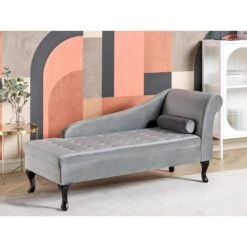 PESSAC - Chaise Longue - Lichtgrijs - Rechterzijde - Fluweel -VIDAXL Winkel 8df437ab5fd449979061b4e67da83c67