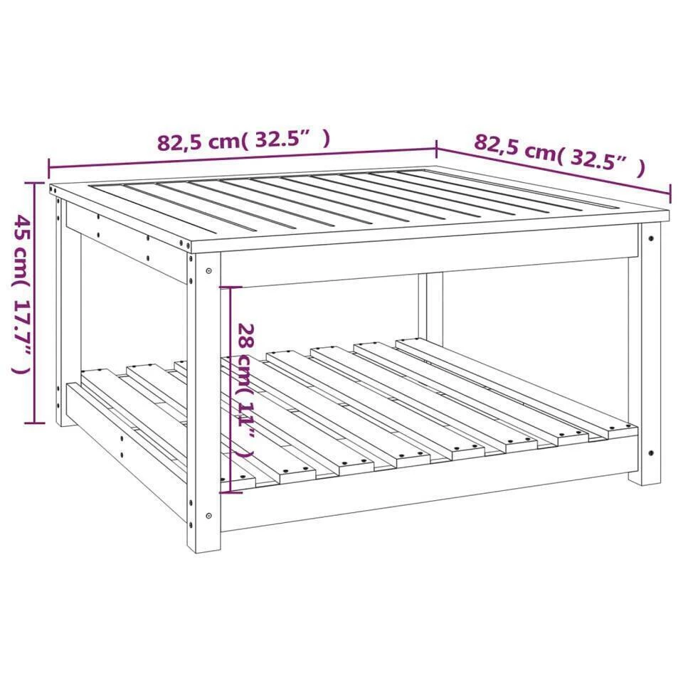 VidaXL - Tuintafel Met Opbergruimte - Honingbruin - Grenenhout - 82,5x82,5x45 Cm 8 VidaXL - Tuintafel Met Opbergruimte - Honingbruin - Grenenhout - 82,5x82,5x45 Cm - Afbeelding 8