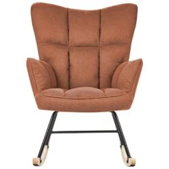 OULU - Schommelstoel - Bruin - Polyester -VIDAXL Winkel 8eaf534cd6a2402ab798d45ebfe5535a