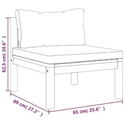 VidaXL - Middenbank Sectioneel - Wit - Acaciahout - Met Kussens -VIDAXL Winkel 8f1b3747517d4b86b755b63dcd6ad87f