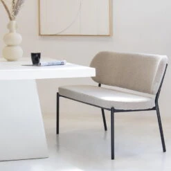 Eetkamerbank Taupe Stof - Diepte 63cm - Zitbreedte 160cm - Maddie -VIDAXL Winkel 8fe10e5b1d23427ab0ca15408535a11e