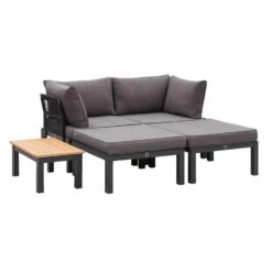 Le Sud Modulaire Loungeset Ardeche Met Kussens Brest - Grijs - 5-delig -VIDAXL Winkel 90103372 0304