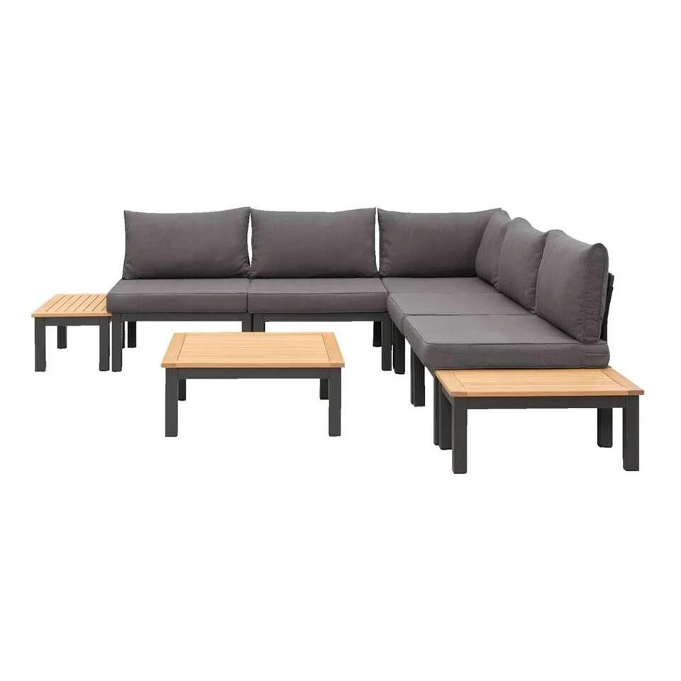 Le Sud Modulaire Loungeset Ardeche Met Kussens Brest - Grijs - 8-delig 2 Le Sud Modulaire Loungeset Ardeche Met Kussens Brest - Grijs - 8-delig - Afbeelding 2