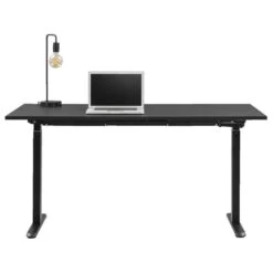 Bureau Homeworx Zit/sta Handmatig Verstelbaar – Zwart/zwart - 75/118x160x80 Cm -VIDAXL Winkel 90103606 0140
