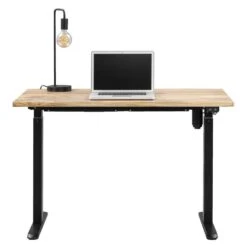 Bureau Homeworx Zit/sta Elektrisch Verstelbaar – Mangohout/zwart - 75/118x120x70 Cm -VIDAXL Winkel 90103619 0140