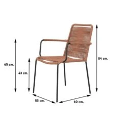 VDG Set Van 4 - Denver Rope Stapelbare Stoel - Terracotta -VIDAXL Winkel 90c604f8932f4f5292dc9a65a3e9a2c5