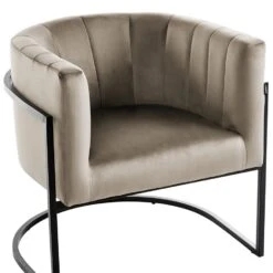 LARVIK II - Fauteuil - Taupe - Fluweel -VIDAXL Winkel 91d92add20524f6fa1df1c7cf3e35b57