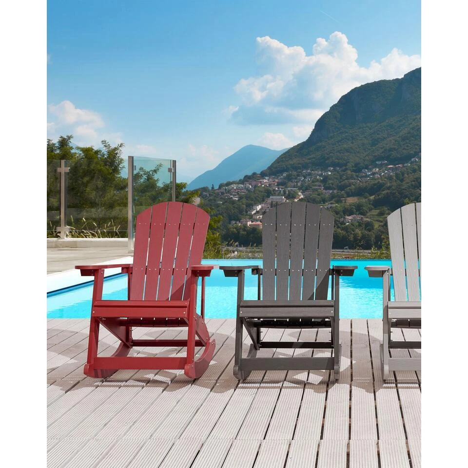 ADIRONDACK - Schommelstoel - Rood - Kunsthout 4 ADIRONDACK - Schommelstoel - Rood - Kunsthout - Afbeelding 4