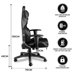 Ocazi Chicago Gamingstoel - Bureaustoel - Zwart 8 Ocazi Chicago Gamingstoel - Bureaustoel - Zwart -VIDAXL Winkel 92545e506bef43c5b95ea42a495aa3f2