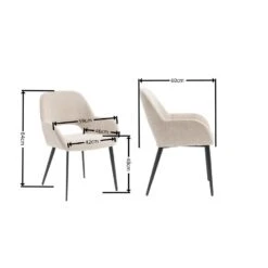 Eetkamerstoelen Set Van 4 Met Armleuning - Levi Mosterd Geel Stof -VIDAXL Winkel 927979bf1ae34f59a24d1578ee77b64f