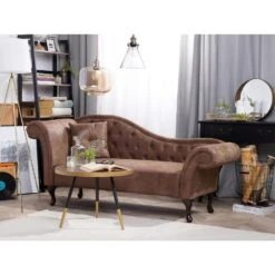 LATTES - Chaise Longue - Bruin - Linkerzijde - Kunstsuède -VIDAXL Winkel 92b8cea9fbc8406ea48826444614998f
