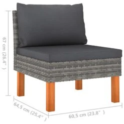 VidaXL - Middenbanken - Grijs - Poly Rattan En Massief Eucalyptushout - 3 Stuks -VIDAXL Winkel 92cb34b686504232a3e8c17d9d50486d