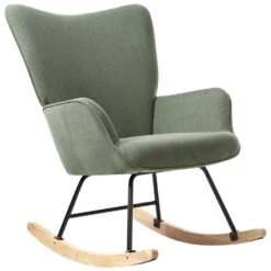 ARSET - Schommelstoel - Donkergroen - Bouclé 14 ARSET - Schommelstoel - Donkergroen - Bouclé -VIDAXL Winkel 9329c752c184492ba103c137d9ba1b4c