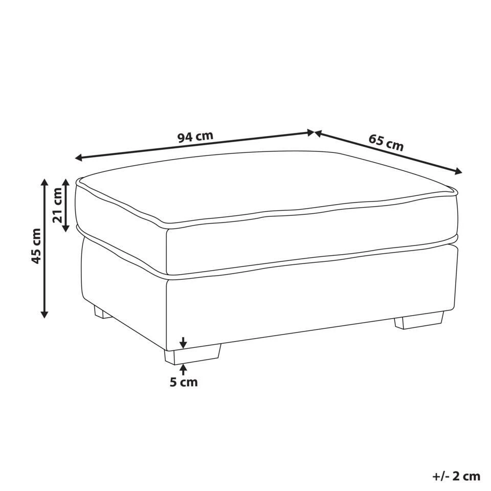 KOLDING - Ottomaan - Taupe - Polyester 4 KOLDING - Ottomaan - Taupe - Polyester - Afbeelding 4