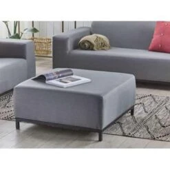 Beliani Ottomaan ROVIGO - Grijs Polyester -VIDAXL Winkel 936505d3f3c74bc9a2c921ea1afbfc30