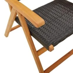 VidaXL - Verstelbare Tuinstoelen - Zwart - Poly Rattan En Hout Zwart - 4 Stuks -VIDAXL Winkel 937088bbd9c940259fdfc02c7784fb18
