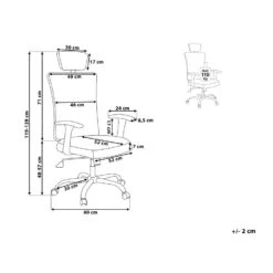 Beliani Bureaustoel NOBLE - Grijs Polyester -VIDAXL Winkel 939a60ee261a4c6ea049a1db23f70bb7