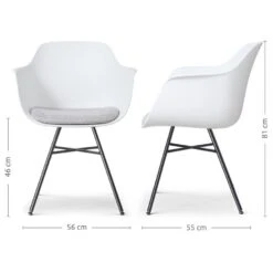 Nolon Noa-Liz Eetkamerstoel Wit - Lichtgrijs Kussen - Zwarte Poten -VIDAXL Winkel 93c6b0563e164a5ba076ee3e0152a93f