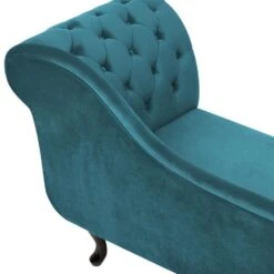 NIMES - Chaise Longue - Blauwgroen - Rechterzijde - Fluweel -VIDAXL Winkel 93fb7812723441b9a81dfd2c090db5ef