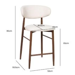 Barstoel - Beige Stof - Zithoogte 65cm - 55x52x94cm - Alexia - Set Van 2 -VIDAXL Winkel 93fd37643c7c45828e2968c27ab2c2d7