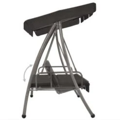 VidaXL Schommelbank Voor Buiten Met Dak 192x118x175 Cm Staal Antraciet -VIDAXL Winkel 94e650293957478b8fb3977f73fd6ddf