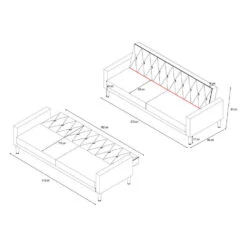 Avon - Slaapbank 3-zits In Lichtgrijze Stof -VIDAXL Winkel 955e048f4a954f48bb5887e2b62a6af8