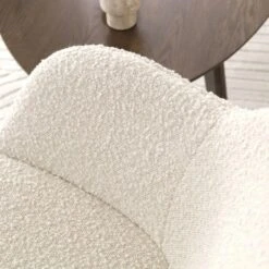 Nolon Nena-Mare Eetkamerstoel Bouclé Beige - Armleuning - Walnoot Poten -VIDAXL Winkel 95abc90c8cf0493ebf6c998a1a373e70