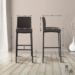 CLP Barkruk Freeport Zwart Frame - Stof - Donkergrijs -VIDAXL Winkel 95c6b600a9d047c5bf3cf25fbae36a7f