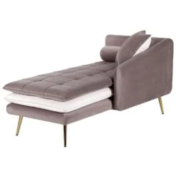 GONESSE - Chaise Longue - Bruin - Linkerzijde - Polyester -VIDAXL Winkel 95ebb166d2c849bfaec071800c11a458