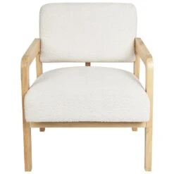 HJO - Fauteuil - Wit - Bouclé -VIDAXL Winkel 969d851b45fd4ca989c633ff76c5c4bd
