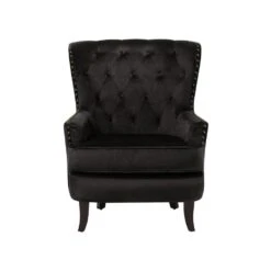 Beliani Fauteuil VIBORG - Zwart Fluweel -VIDAXL Winkel 96bbf422216f4692a521c8300611f37e