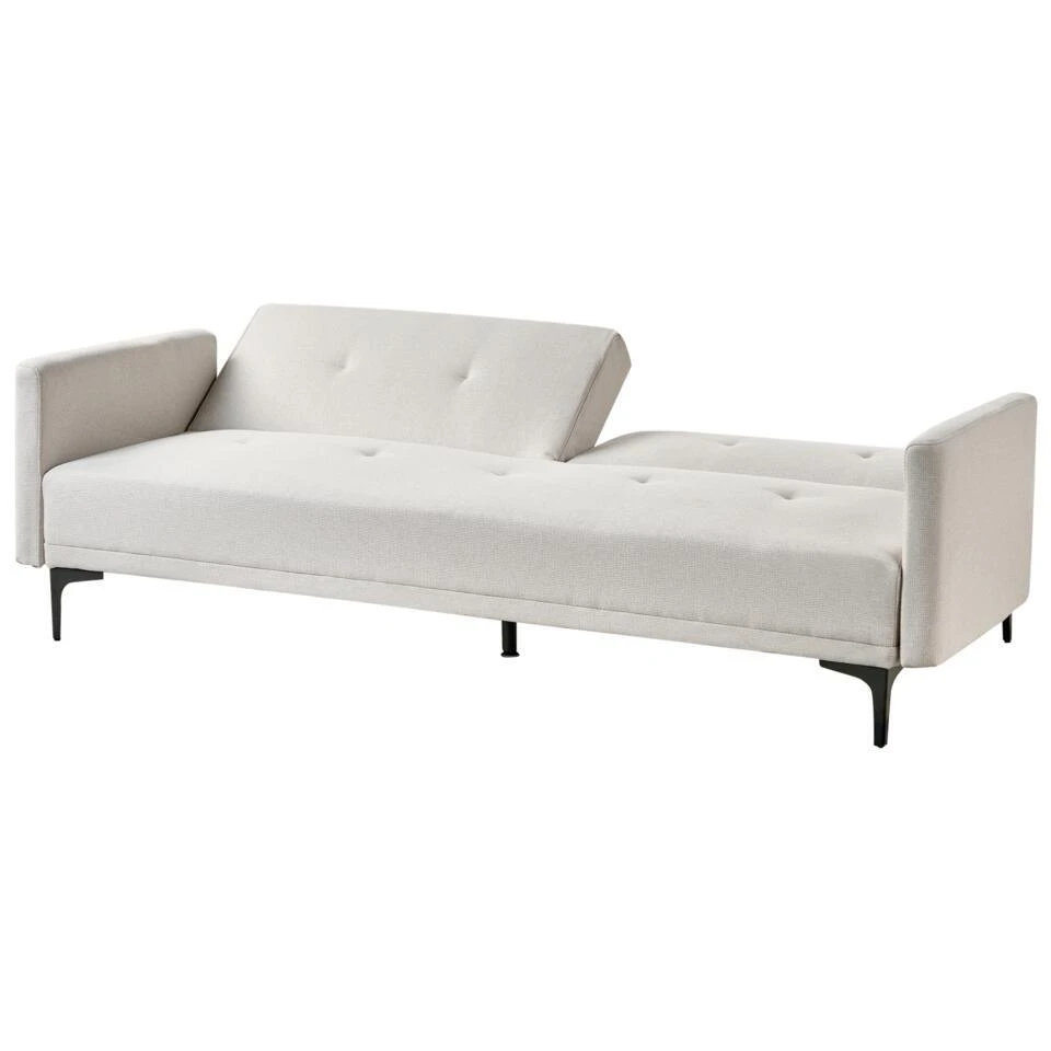 LUCAN - Slaapbank 3-zits - Lichtbeige - Polyester 8 LUCAN - Slaapbank 3-zits - Lichtbeige - Polyester - Afbeelding 8