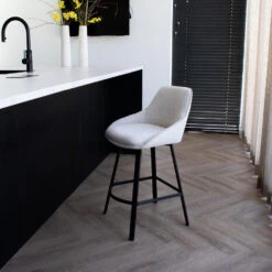 Barstoel Stof Beige - Zithoogte 65cm - 50x49x89cm - Roos - Set Van 2 -VIDAXL Winkel 980f503624ae4f9f80033045a005a0fd