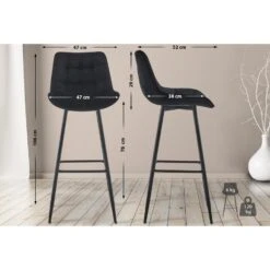 CLP Set Van 2 Barkruk Dartford Mat Zwart Frame - Fluweel - Zwart 8 CLP Set Van 2 Barkruk Dartford Mat Zwart Frame - Fluweel - Zwart -VIDAXL Winkel 9818a774d7e54505b7728364343b7adb