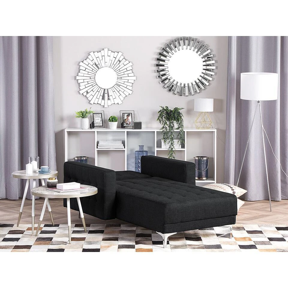 ABERDEEN - Chaise Longue - Grijs - Symmetrisch - Polyester 4 ABERDEEN - Chaise Longue - Grijs - Symmetrisch - Polyester - Afbeelding 4