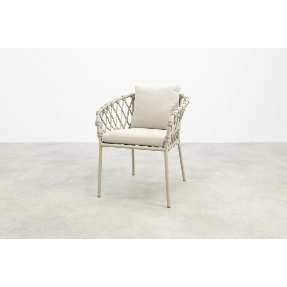 Sara Dining Tuinstoel - Rope/Latte - Zandkleur 2 Sara Dining Tuinstoel - Rope/Latte - Zandkleur - Afbeelding 2