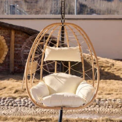 Hangstoel Van Bruin Rotan En Metaal -VIDAXL Winkel 993114053975470895572c4cb069b97a