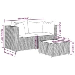 VidaXL - Loungeset - Bruin - Poly Rattan - 3 Stuks - Met Kussens -VIDAXL Winkel 998b2f45eb2a459f8df82a87b205a4ac