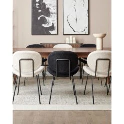 LUANA - Eetkamerstoel Set Van 2 - Zwart - Bouclé -VIDAXL Winkel 99c3e9bcf2e34a8e9b5afd9508c911cc