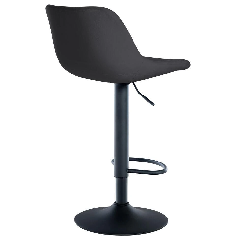 CLP Barkruk Loft Zwart Frame - Fluweel - Zwart 5 CLP Barkruk Loft Zwart Frame - Fluweel - Zwart - Afbeelding 5