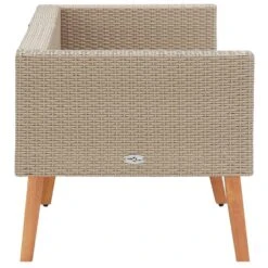 VidaXL Tuinbank 2-zits Met Kussens Poly Rattan Beige -VIDAXL Winkel 9b0701e40ac045d1b1f0e55b6c0e7598